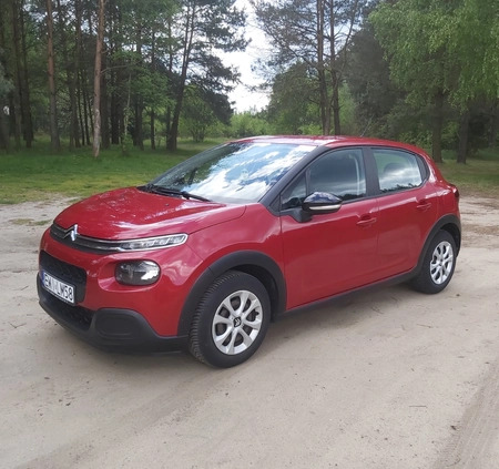 Citroen C3 cena 39400 przebieg: 68000, rok produkcji 2018 z Wieluń małe 92